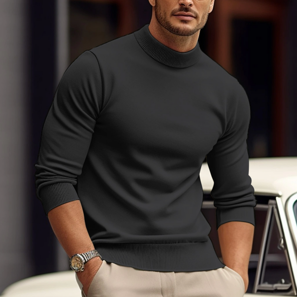Leonardo Jersey de Cuello Alto para Hombre – Suéter Elegante de Punto Premium