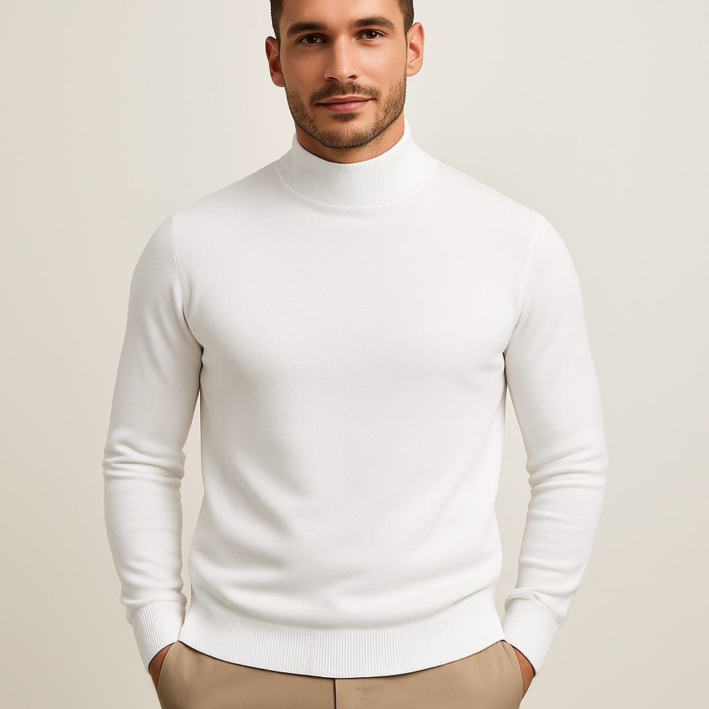Leonardo Jersey de Cuello Alto para Hombre – Suéter Elegante de Punto Premium