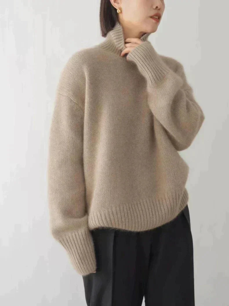 Lynn Jersey de Cuello Alto para Mujer – Suéter de Lana Elegante y Cálido