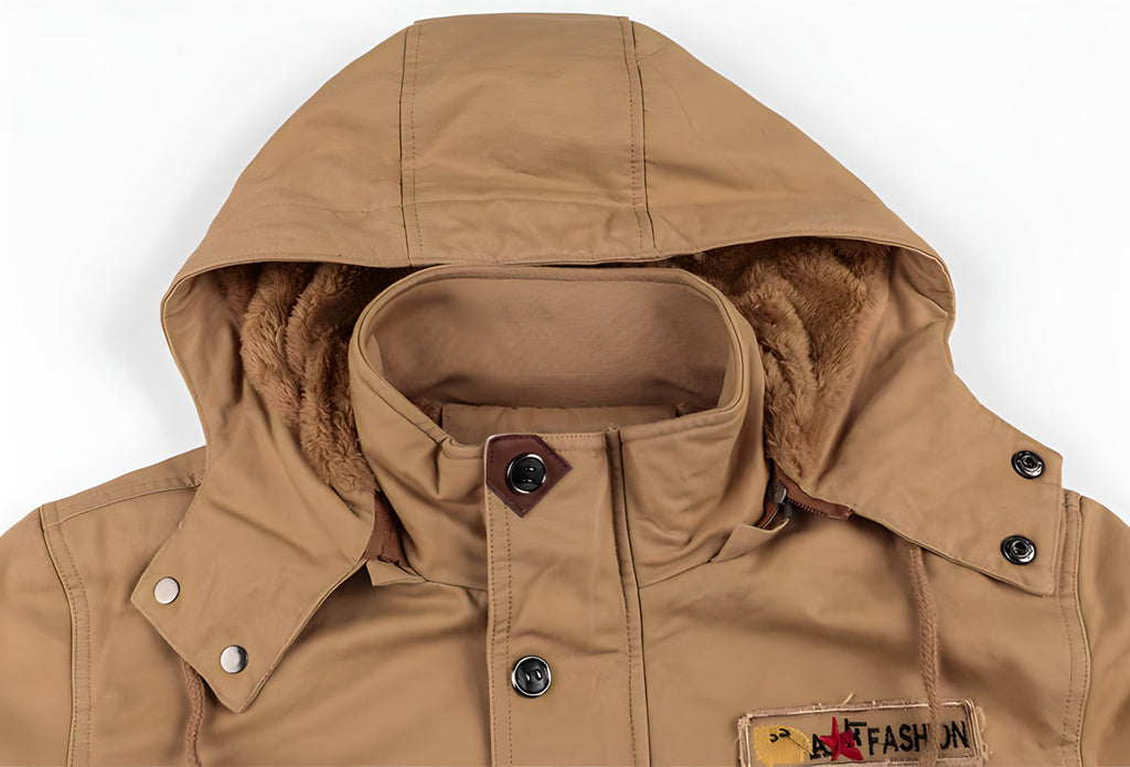 Liam Chaqueta Militar Hombre – Abrigo Impermeable con Forro Polar y Cintura Ajustable