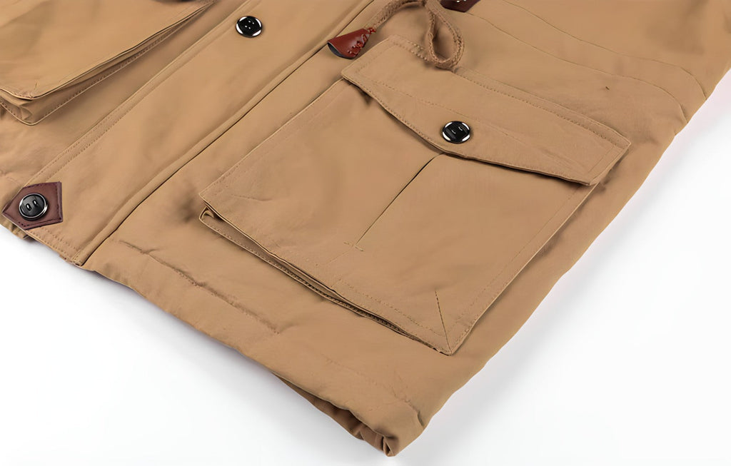 Liam Chaqueta Militar Hombre – Abrigo Impermeable con Forro Polar y Cintura Ajustable