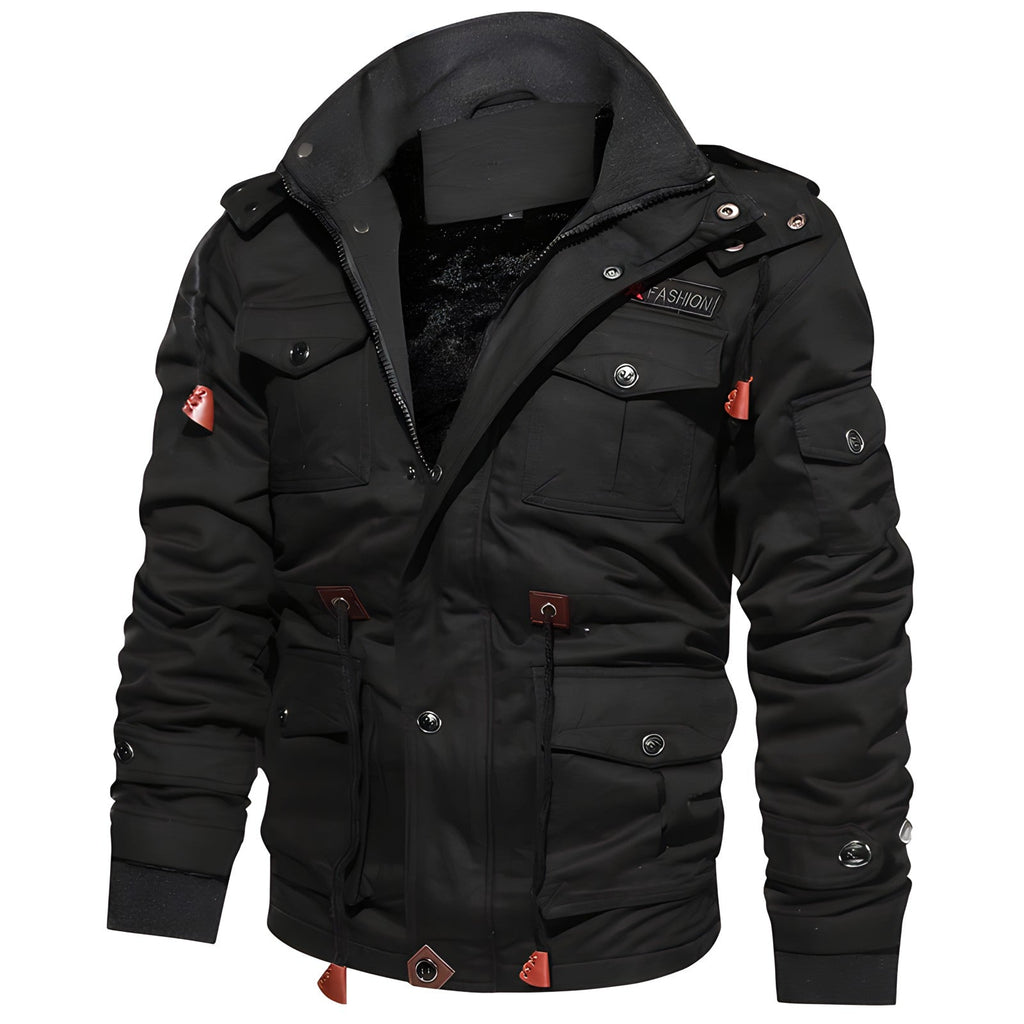 Liam Chaqueta Militar Hombre – Abrigo Impermeable con Forro Polar y Cintura Ajustable