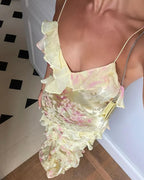 Estella Vestido Largo Volantes para Mujer – Vestido Elegante Espalda Abierta