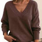 Zeyann Jersey de Cachemir para Mujer – Suéter Elegante Cuello V Premium Chic