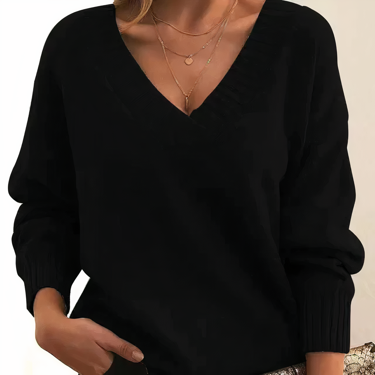 Zeyann Jersey de Cachemir para Mujer – Suéter Elegante Cuello V Premium Chic