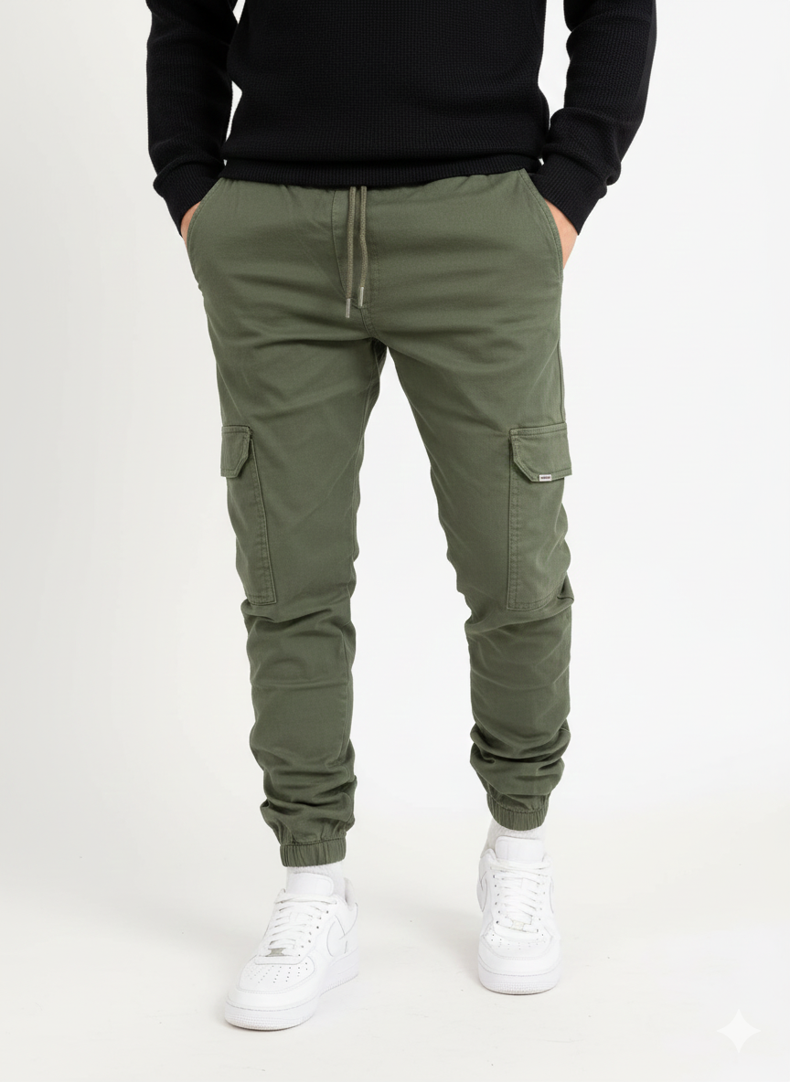 Mariano Pantalón Cargo para Hombre – Jogger Urbano Ajustado con Bolsillos