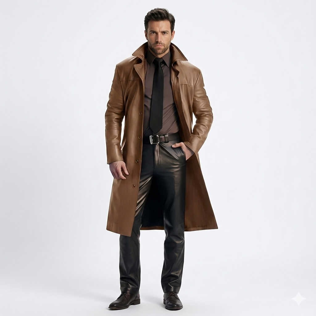 Marlo Trench Largo para Hombre – Abrigo Elegante Clásico Casual Chic Moderno