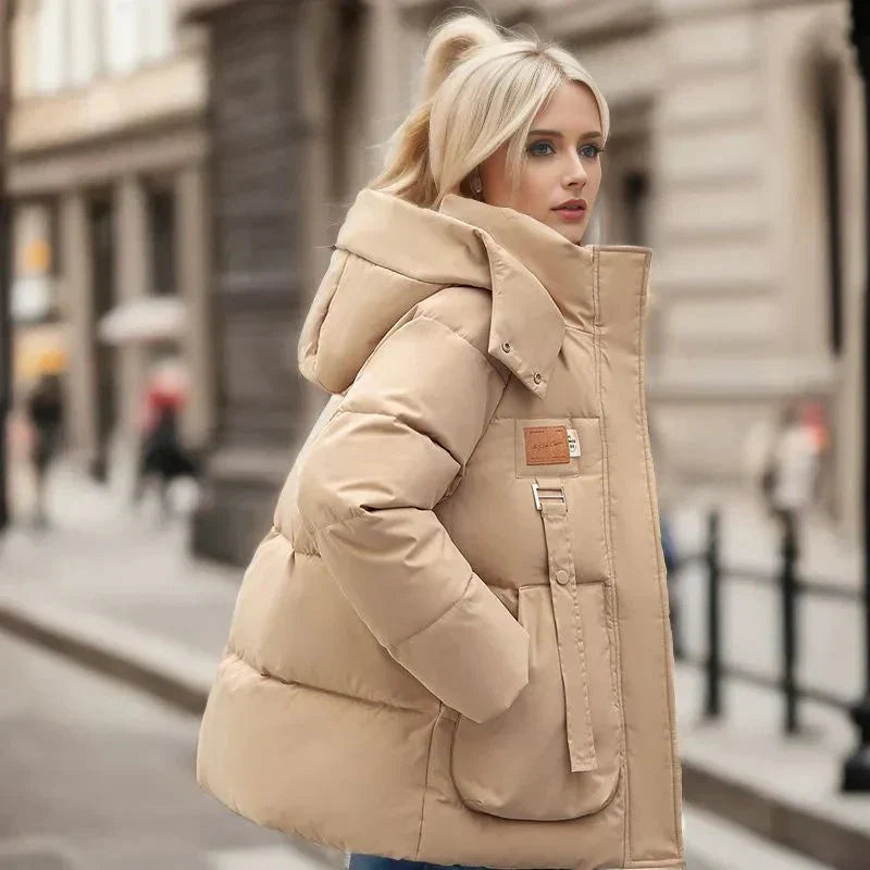 Hainie Chaqueta Puffer Impermeable para Mujer – Abrigo Oversize Invierno Chic