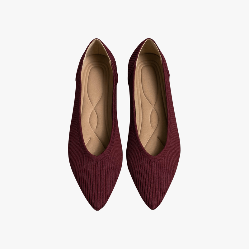 Faye Bailarinas Knit para Mujer – Zapatos Punta Fina Cómodos Casual Chic