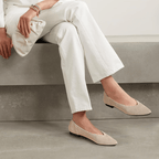 Faye Bailarinas Knit para Mujer – Zapatos Punta Fina Cómodos Casual Chic