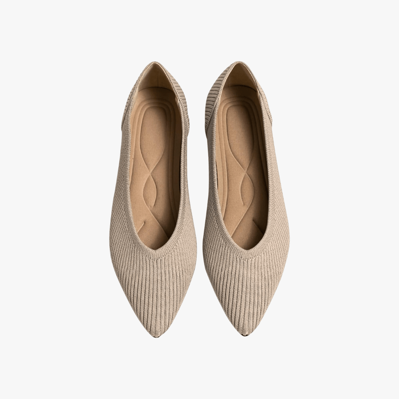 Faye Bailarinas Knit para Mujer – Zapatos Punta Fina Cómodos Casual Chic