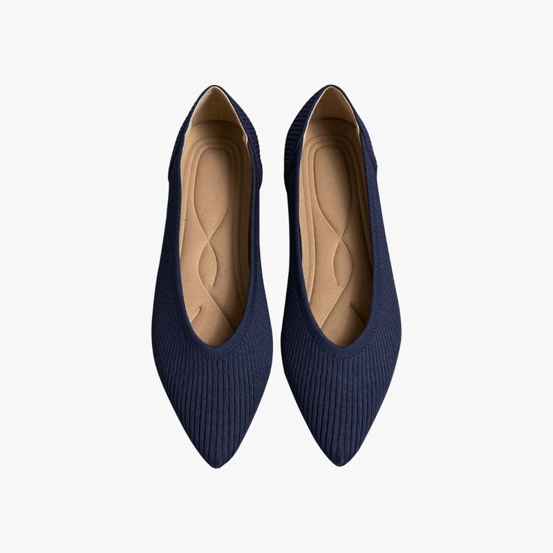 Faye Bailarinas Knit para Mujer – Zapatos Punta Fina Cómodos Casual Chic