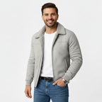Michael Chaqueta para Hombre – Cazadora Elegante con Cuello de Pelo y Cremallera