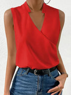 Aurore Top Sin Mangas para Mujer – Camiseta Escote V Elegante Casual Chic