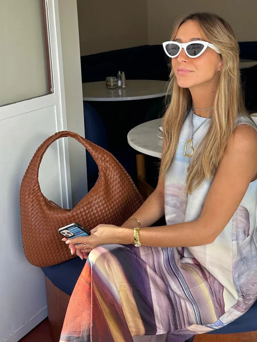 Noa Bolso Tote Trenzado para Mujer – Shopper Elegante de Cuero Vegano Chic