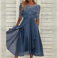 Melisande Vestido Largo de Chifón para Mujer – Vestido Elegante Fiesta Chic