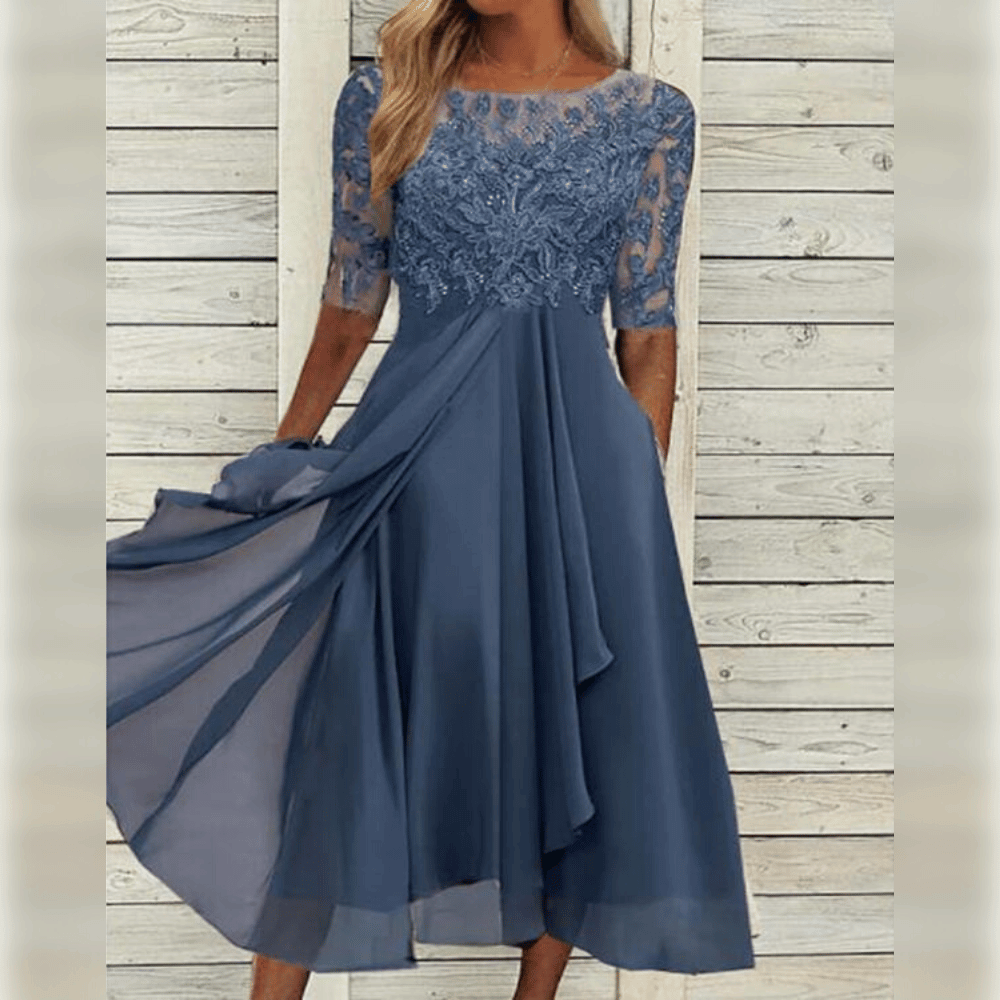 Melisande Vestido Largo de Chifón para Mujer – Vestido Elegante Fiesta Chic