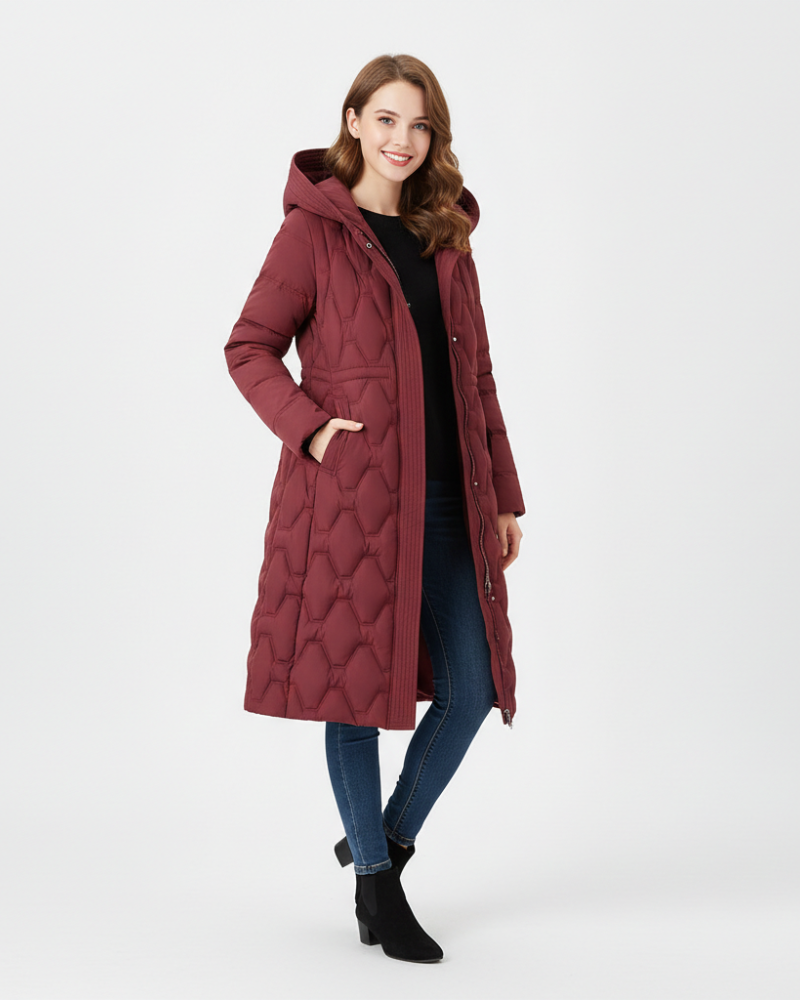 Nicole Abrigo Largo Acolchado para Mujer – Chaqueta Invierno Elegante Chic