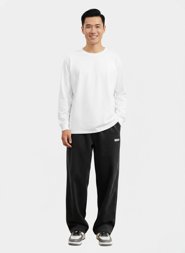 Noahry Pantalón de Pana para Hombre – Pantalón Loose Fit Streetwear Casual