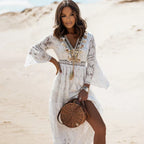 Aurora Vestido Bohemio Mujer – Vestido Largo de Manga Larga con Corte Fluido y Estilo Artístico