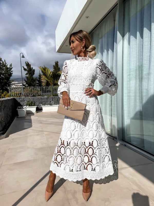 Vestido Largo de Encaje para Mujer
