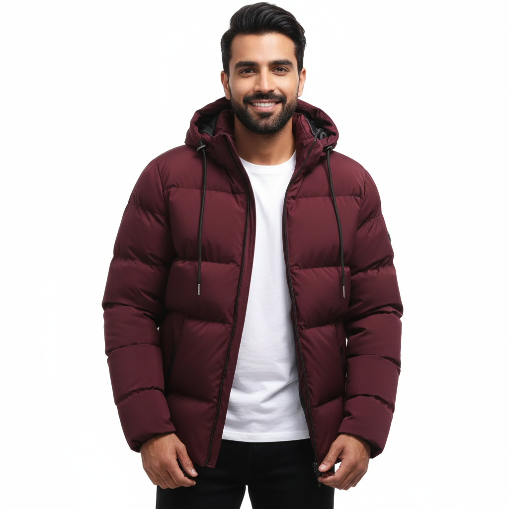 Olie Parka de Invierno para Hombre – Chaqueta Impermeable Acolchada con Capucha