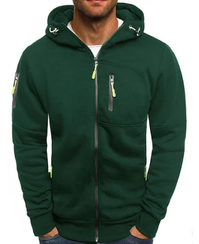 Ealdred Sudadera con Capucha para Hombre – Hoodie Cremallera Casual Urbano