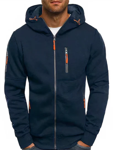 Ealdred Sudadera con Capucha para Hombre – Hoodie Cremallera Casual Urbano