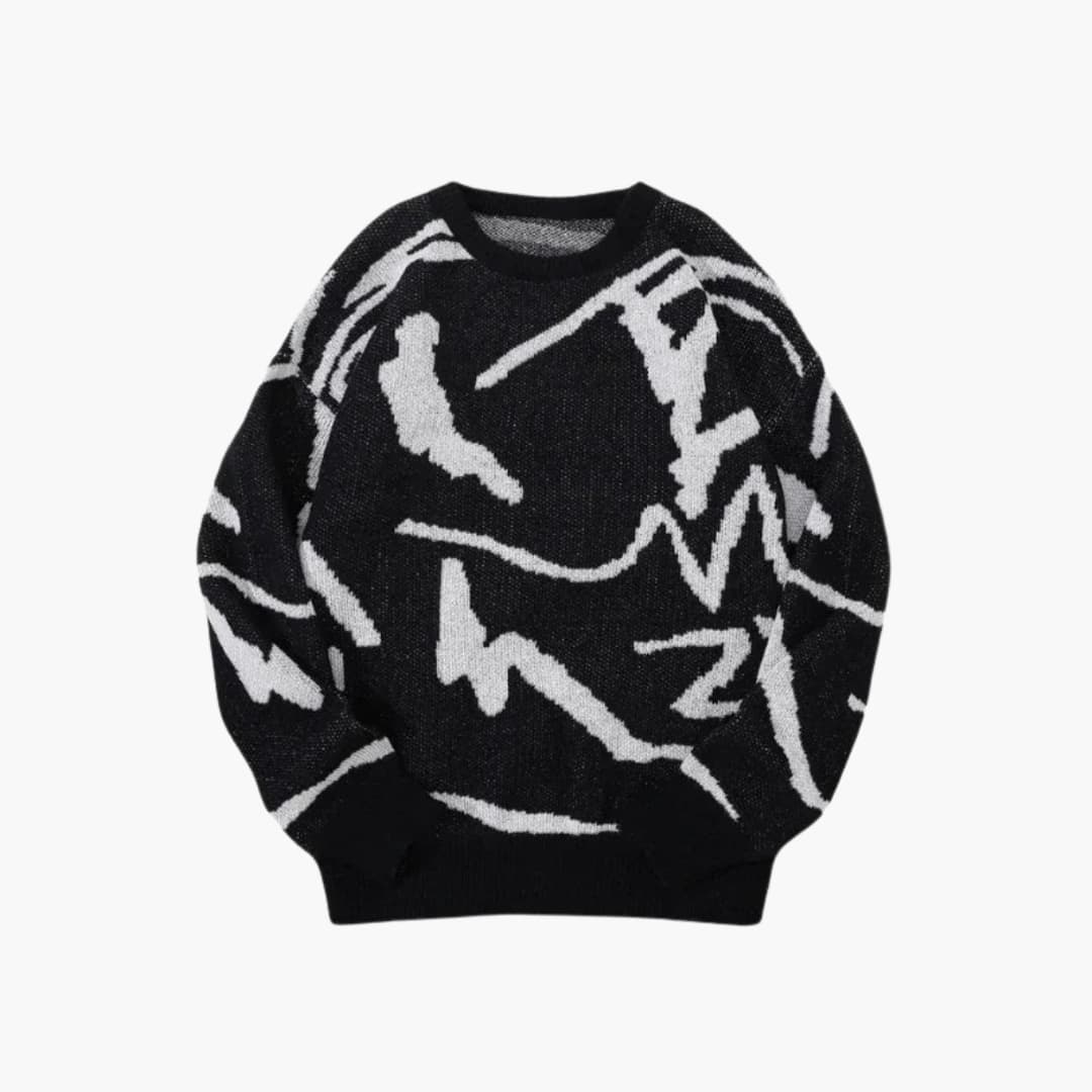 Carl Jersey para Hombre – Suéter de Punto Moderno con Estampado Abstracto Chic