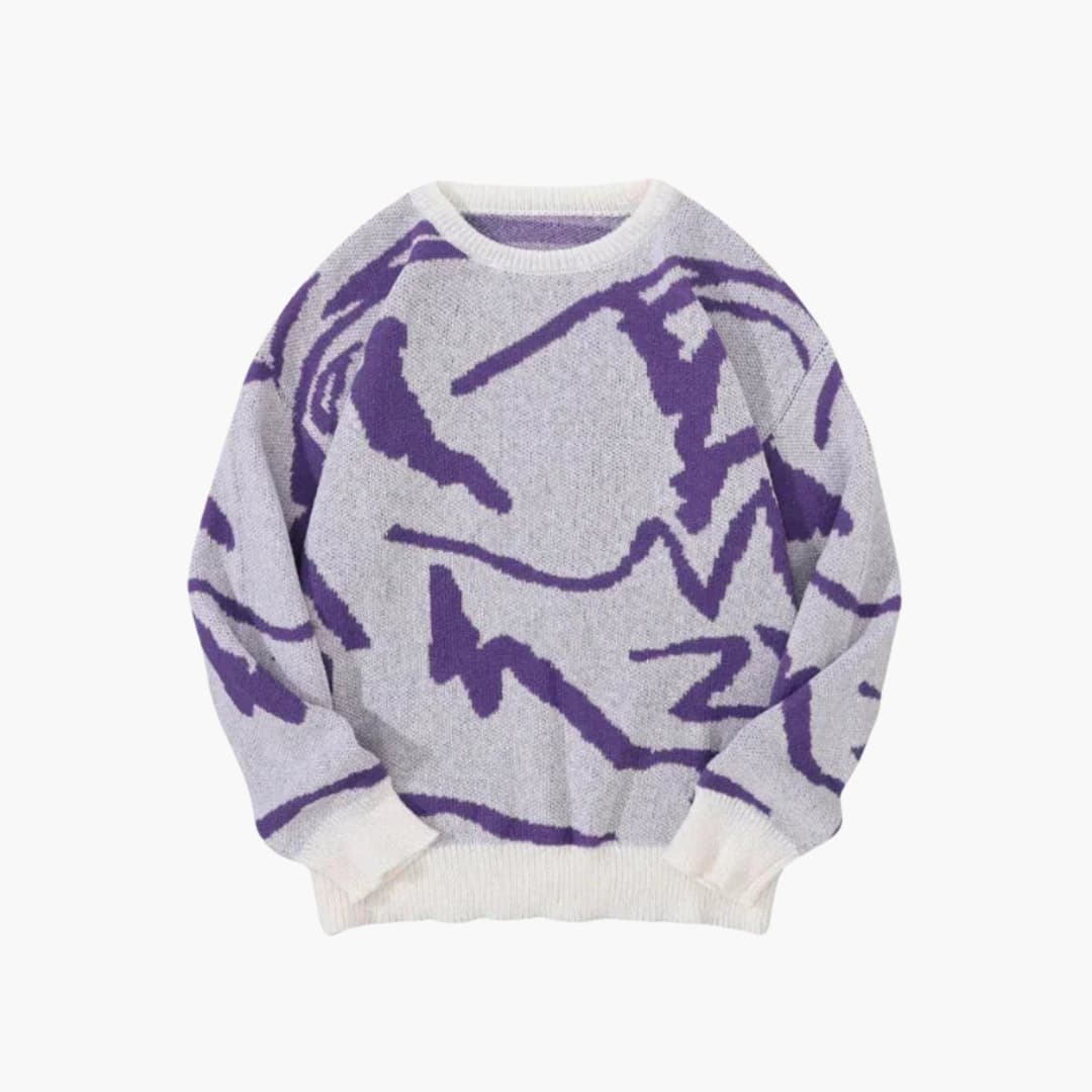 Carl Jersey para Hombre – Suéter de Punto Moderno con Estampado Abstracto Chic