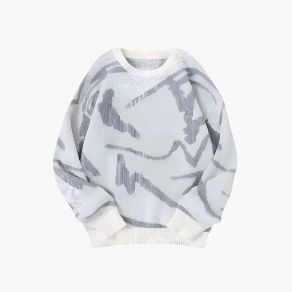 Carl Jersey para Hombre – Suéter de Punto Moderno con Estampado Abstracto Chic
