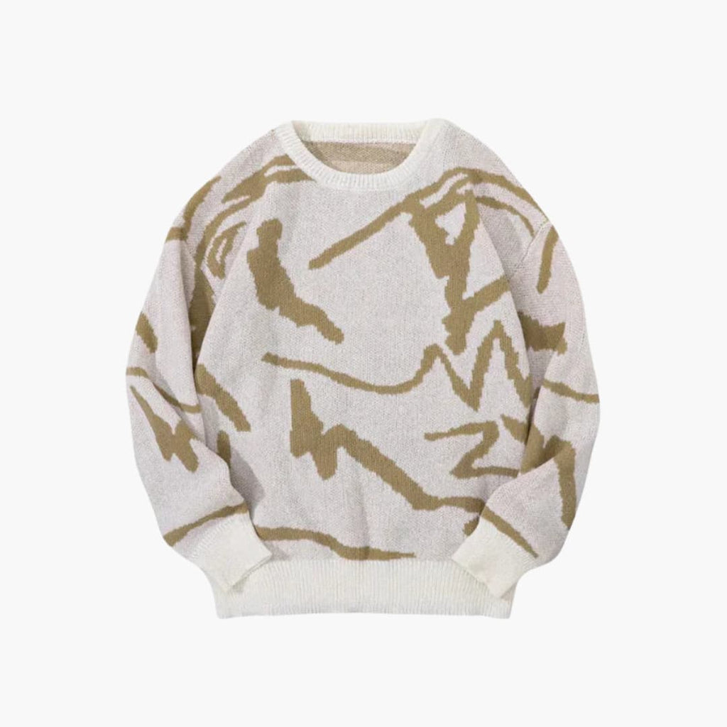 Carl Jersey para Hombre – Suéter de Punto Moderno con Estampado Abstracto Chic