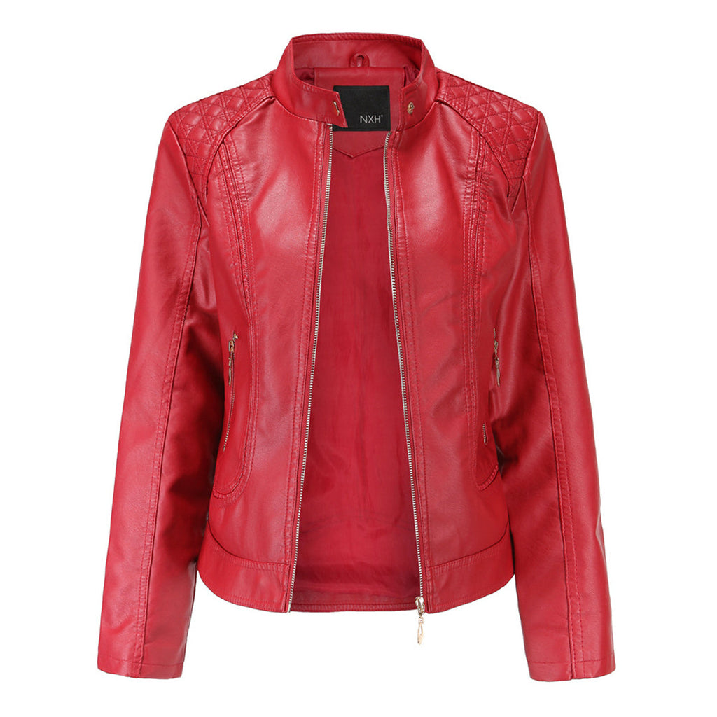 Janiyah Chaqueta de Cuero para Mujer – Cazadora Elegante con Cremalleras Chic