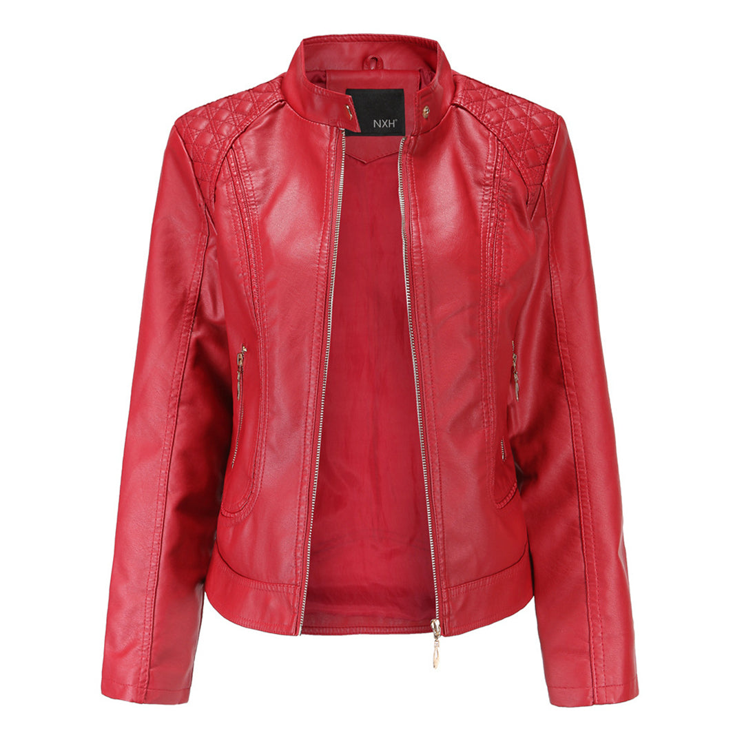 Janiyah Chaqueta de Cuero para Mujer – Cazadora Elegante con Cremalleras Chic