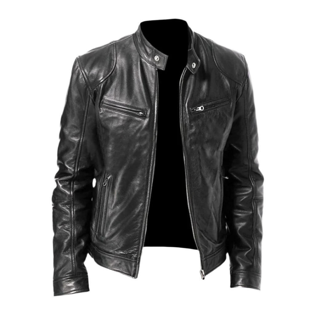 David Chaqueta de Cuero para Hombre – Cazadora Elegante de Piel Premium Casual