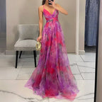 Bella Vestido Largo Floral para Mujer – Vestido Veraniego Elegante y Fluido Chic