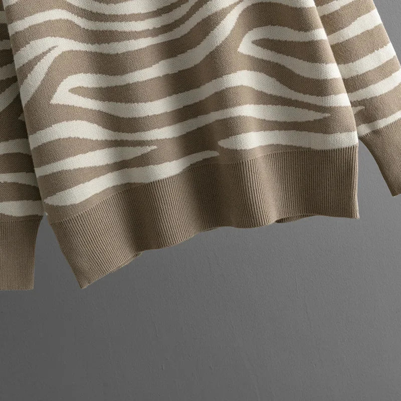 Delaney Conjunto de Cachemira para Mujer – Set Zebra Elegante y Suave Chic