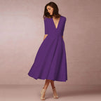 Ivoire Vestido Midi para Mujer – Vestido de Algodón Elegante Ajustado Chic