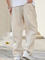 Liam Pantalón de Lino para Hombre – Pantalón Amplio Casual Elegante Verano