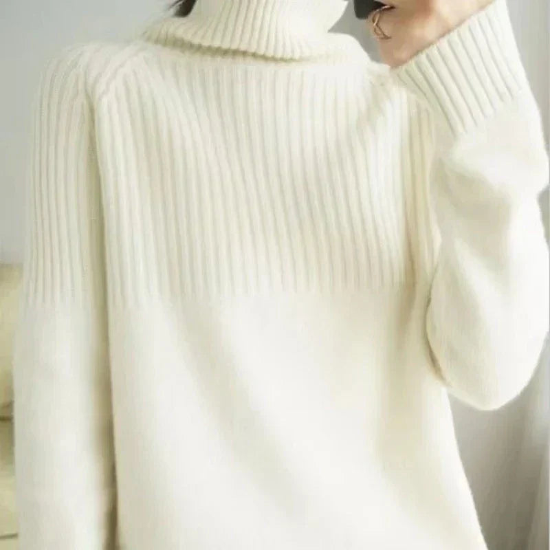 Luan Jersey Cuello Alto para Mujer – Suéter Elegante Invierno Casual Chic