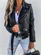 Maxine Chaqueta de Cuero para Mujer – Cazadora Elegante Chic Atemporal