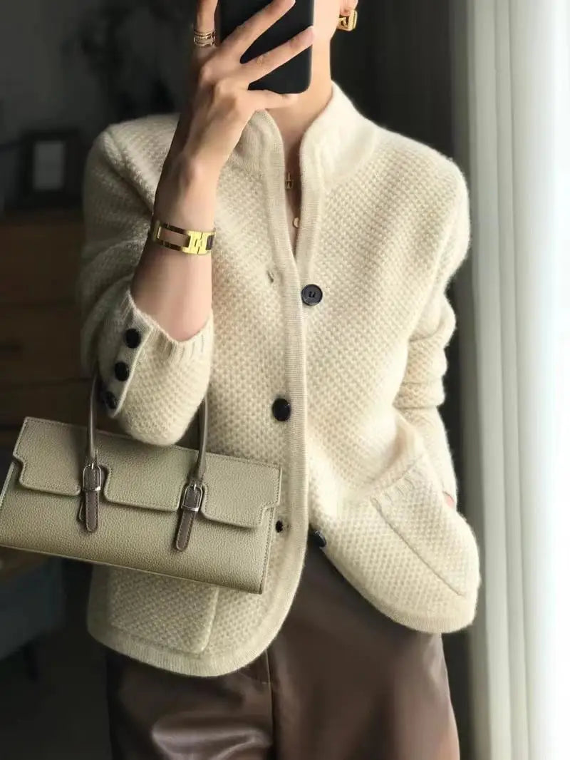 Lucille Cárdigan de Cachemir para Mujer – Chaqueta Elegante con Botones Premium