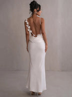 Marie Vestido Largo Satinado para Mujer – Vestido Fiesta Elegante Chic