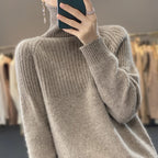 Luan Jersey Cuello Alto para Mujer – Suéter Elegante Invierno Casual Chic