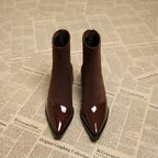 Grace Botines de Tacón para Mujer – Botas Elegantes de Ante con Detalles Brillantes