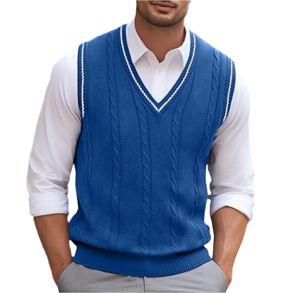 Kyson Chaleco de Punto para Hombre – Jersey sin Mangas Elegante con Cuello V