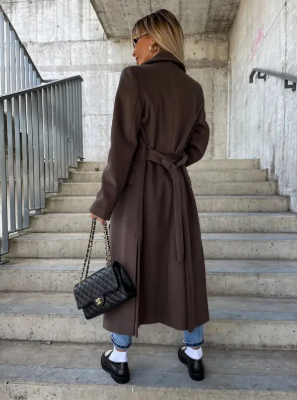 Talia Abrigo Largo para Mujer – Trench Elegante Cruzado de Invierno Chic