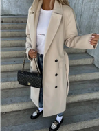 Talia Abrigo Largo para Mujer – Trench Elegante Cruzado de Invierno Chic