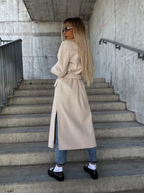 Talia Abrigo Largo para Mujer – Trench Elegante Cruzado de Invierno Chic