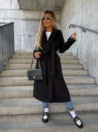 Talia Abrigo Largo para Mujer – Trench Elegante Cruzado de Invierno Chic